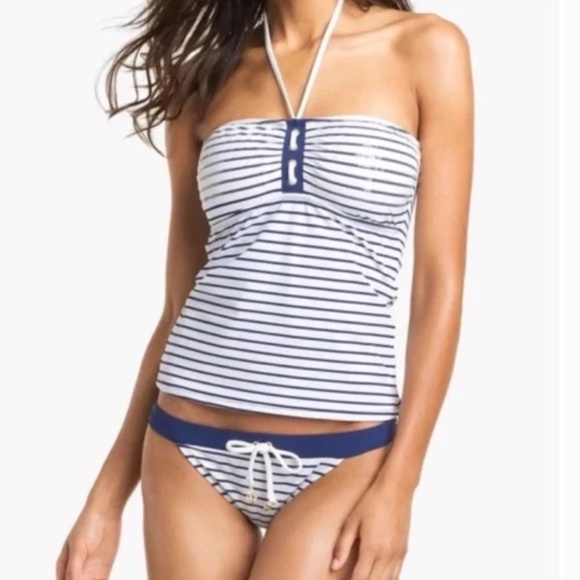 SPERRY TOP SIDER Tankini Swimsuit Set Navy and White Size S - Picture 1 of 8